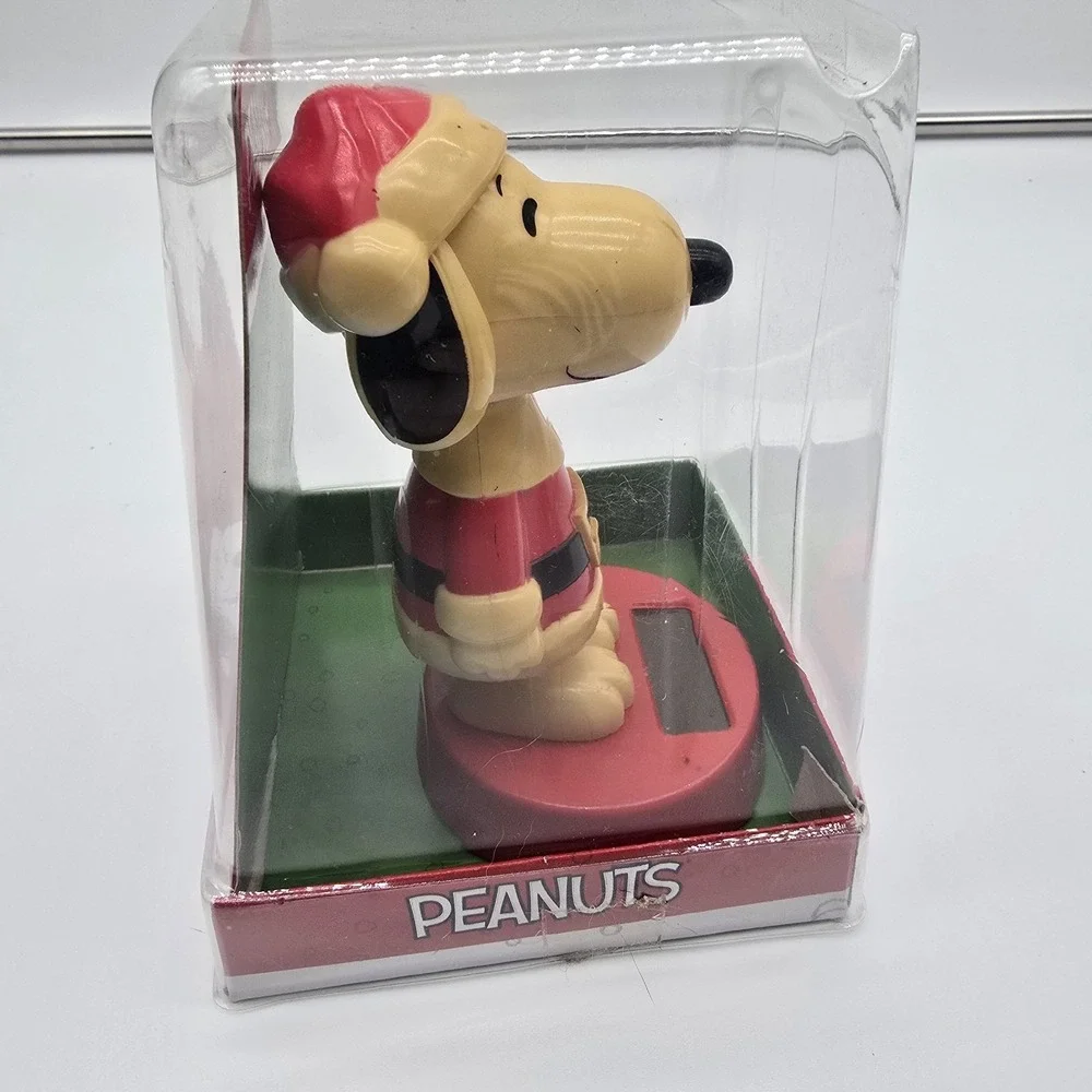 Peanuts Snoopy Santa Solar Bobbler Tested Working Christmas Gift‎ Collectible
